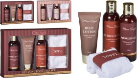 Vonios rinkinys, rinkinyje: dušo žėlė 150 ml, kūno losjonas 70 ml, vonios putos 150 ml, rankšluostis