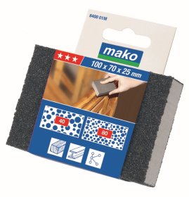 Šlifavimo kempinė COMFORT, smulki/vidutinė, 100 × 70 × 25 mm, aukščiausios kokybės korundas.