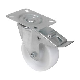 Pasukamas ratukas WALTECO, d-100 mm, su plokštele, su stabdžiu, apkrova 70 kg