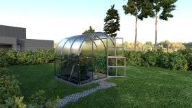 Šiltnamis KLASIKA Arkinis, 6 m2, su pamatu ir 6 mm polikarbonatine danga, 3 x 2 m, arkos formos