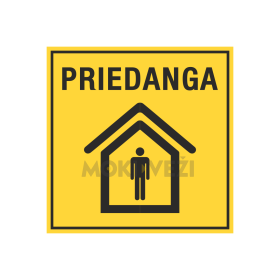 Informacinis ženklas, priedanga, 300 x 300 mm, lipdukas