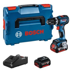 Akumuliatorinis smūg. suktuvas BOSCH Professional GSB 18V-90, 18 V, komplekte 2 x 5,0 Ah akumuliatoriai ir kroviklis, lagaminas, 06019K6106