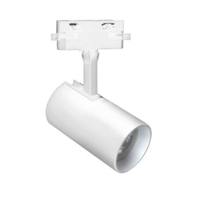 Kryptinis šviestuvas ant bėgelio DPM X-Line, GU10, IP20, aliuminis, 86 x 180 x 86 mm, baltos sp., STR-GU10-W