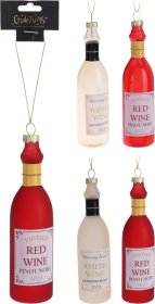 Eglutės žaisliukas Vynas, 2 skirtingų spalvų: balta, raudona