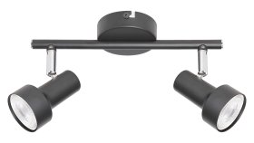 Kryptinis šviestuvas RABALUX Konrad, GU10, 2 x 50W, 230V, IP20, metalinis, juodos sp., 260 x 140 x 80 mm, 5323