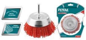 Nailoninis šepetys TOTAL, su koteliu, 75 mm, jungties diam. 6,35 mm (1/4''),TAC33035