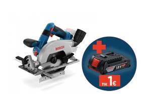 Akumuliatorinis diskinis pjūklas BOSCH Professional, GKS 18V-57-2 L Solo, disko skersmuo 165 mm, be akumuliatoriaus ir kroviklio