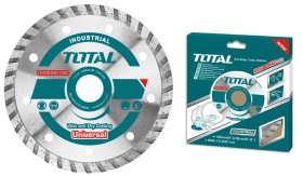 Deimantinis pjovimo diskas TOTAL, Turbo, sausam, šlapiam pjovimui, 180x22 mm, segmento plotis 10 mm, TAC2131801