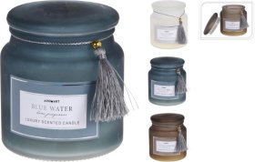 Kvapni žvakė stikliniame indelyje su dangteliu ir kutais, 3 kvapai, 10 x 11 cm,