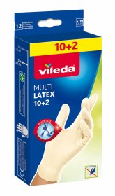 Vienkartinės pirštinės VILEDA Multi Latex, 10+2, S/M, lateksinės