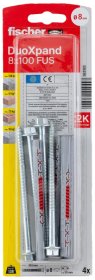 Kaištis su varžtu FISCHER DuoXpand, 8 x 100 mm FUS, 4 vnt.