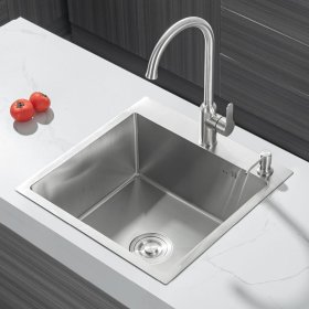 Plautuvės komplektas ODUS Od-401, 48 x 45 x 21 cm, plieninė, plieno spl., komplekte maišytuvas, sifonas