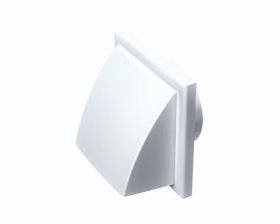 Ventiliacinės grotelės VENTS, d150, su atbuliniu vožtuvu, plastikinės, baltos spalvos