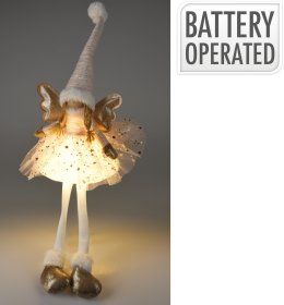 Kalėdinė LED dekoracija Angelas, rausvos sp., aukštis 60 cm, be baterijų