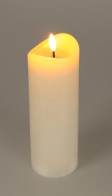 LED žvakė, dramblio kaulo sp., be baterijų, 70 x 125 mm