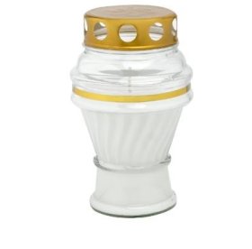 Kapų žvakė TAURĖ, degimo laikas  36 val., baltos sp.