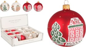 Eglutės žaisliukas, 4 skirtingi namų dizainai, 1 vnt., 60 mm