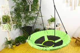 Pakabinamos sūpynės H113, skersmuo: 80 cm., žalia/raudona, nailonas