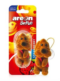 Automobilių oro gaiviklis AREON Smile Toy, Brown Dog-Strawberry, pakabinamas