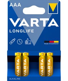 Maitinimo elementai VARTA MICRO LONGLIFE, 4 vnt., AAA, LR3