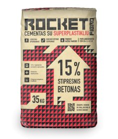 Cementas ROCKET FIBRO, su superplastikliu CEM II/A-LL 42,5R, 35 kg