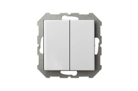 Perjungiklis LIREGUS Epsilon, 2 klavišų, įleidžiamas, baltos sp., sraigtiniai pajungtimo kontaktai, IP6+6.10-001-01.E/B  