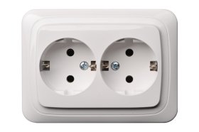 Kištukinis lizdas LIREGUS Alfa, 2 vietų, įleidžiamas, baltos sp., su įžeminimu, IKL16-005.A/B 