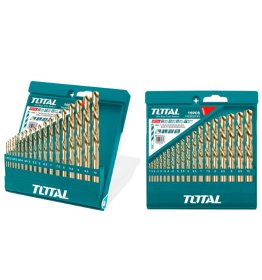 Grąžtų rinkinys TOTAL, metalui, 19 vnt. HSS, (1-10 mm), TACSD0195