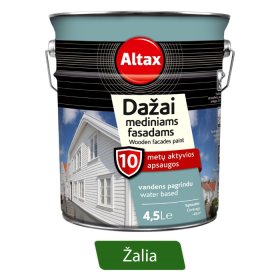 Vandeniniai dažai ALTAX, mediniams fasadams, žalia, 4,5 l