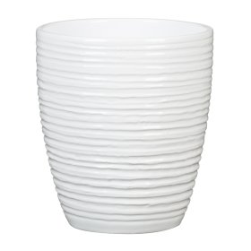 Kambarinis keraminis vazonas SCHEURICH Alaska Weiss (669/14), baltos sp., skersmuo 14 cm.