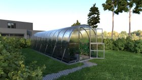 Šiltnamis KLASIKA Arkinis, 24 m2, su pamatu ir 6 mm polikarbonatine danga, 3 x 8 m, arkos formos