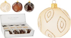 Eglutės žaisliukas, stiklas, 3 skirtingos sp., skersmuo 8 cm