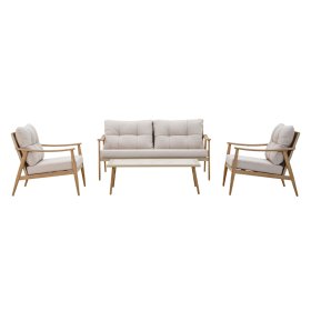 Lauko baldų komplektas ESTI ESTA NAPA CS, 2 foteliai, dvivietė sofa, kavos staliukas, rusvos spalvos