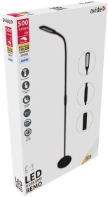 Toršeras AVIDE Remo At-9409, LED, 9 W, 100-240 V, 5000 K, 500 lm,  IP20, su pultu, dimeriuojamas, 5 švietimo režimai, 1800 x 220 mm, juodos sp.
