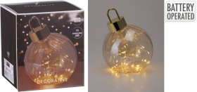 Eglutės LED žaisliukas, stiklas, gintaro sp., 15 x 18,5 cm, be baterijų