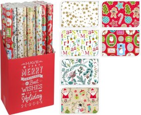 Dovanų pakavimo popierius, 6 skirtingi dizainai, 70 x 700 cm
