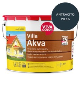 Medinių fasadų dažai VIVACOLOR Villa Akva, 9 l, pilkos RAL7016 sp.