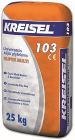 Klijai keraminėms ir akmens masės, plytelėms KREISEL Super Multi 103, C1TE, vidaus ir išorės darbams, 25 kg