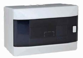 Automatinių išjungiklių skydelis MIRSA M4047, 6 modulių, paviršinis, baltas su skaidriomis durelėmis, IP40, 120x170x100mm