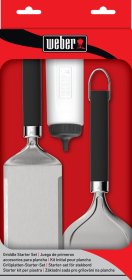 Grilio įrankių rinkinys WEBER, 3vnt, dvi mentelės, skysčių talpa