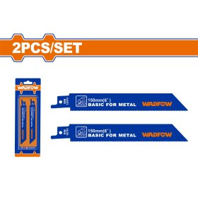 Tiesinio pjūklo pjūkleliai WADFOW, metalui, 18TPI, 150 mm, 2 vnt., WJT922EF
