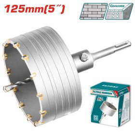 Mūro gręžimo karūna su kietmetaliu TOTAL, 125 mm, SDS plus, adapt. 110 mm, gražtas 8x110 mm, TAC4301251