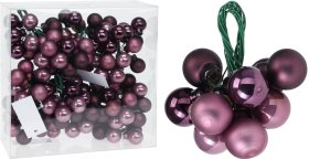 Eglutės žaisliukai, violetinės sp., 12 vnt., 20 mm