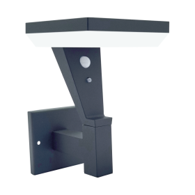 Lauko sieninis LED šviestuvas SALTA Wall Sens, su saulės elementais/baterija, LED 5W, 3000 K, 450 lm, IP65, 180x240x230 mm, antracito sp.