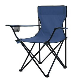 Sulankstoma turistinė kėdė RF - FC03B, metalinė, tamsiai mėlyna, 50 x 50 x 80 cm