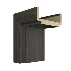 Laminuota durų stakta VIVENTO, su apvadais, komplektas durų varčiai, kairinė, spalva Anthracite Oak, 100-140 x 91 x 2108 mm, 2 vnt., 110-140 x 91 x 885 mm, 1 vnt.