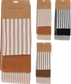 Virtuvinių rankšluosčių rinkinys, 3 vnt., medvilnė, įvairių sp.