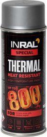 Aerozoliniai dažai INRAL Thermal, 400 ml, atsparūs karščiui, aliuminio, RAL9006