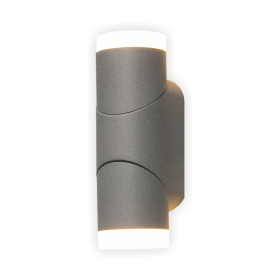 Lauko sieninis LED šviestuvas SALTA Sano, LED 2x6W, 3000 K, 1080 lm, IP65, 80x65x192 mm, antracito sp.