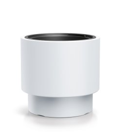 Plastikinis lauko vazonas "Heos", baltos sp., 39,5 x 39,5 x 37 cm.